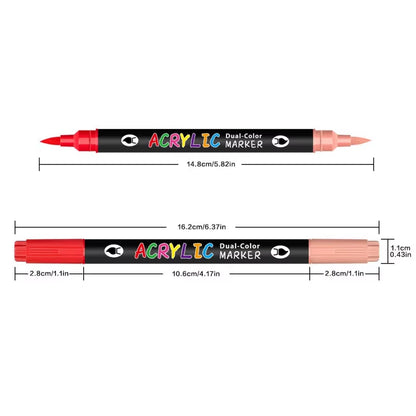 24-120 Colors Acrylic Paint Markers Pens Set Dual Tip Acrylic Paint Markers DIY Brush Tip and Fine Rock Painting Art Supplies